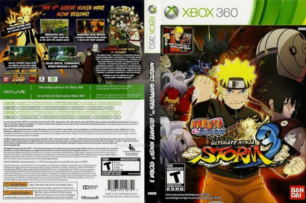 Naruto Shippuden - Ultimate Ninja Storm 3 — box-texture (US)