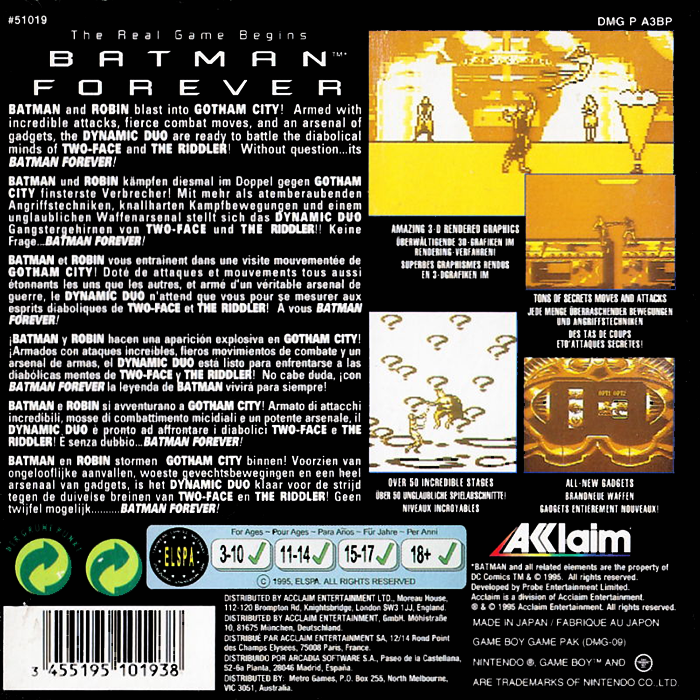Batman Forever — box-2D-back (EU)