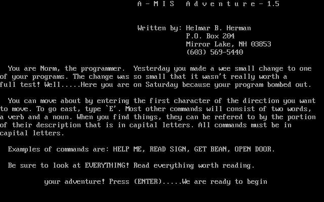 A-MIS Adventure — sstitle (WOR)