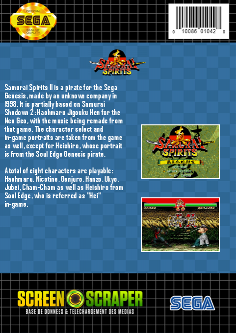 Samurai Spirits 2 — box-2D-back (SS)