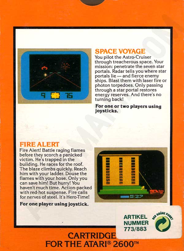 2 Pak Special - Space Voyage - Fire Alert — box-2D-back (EU)