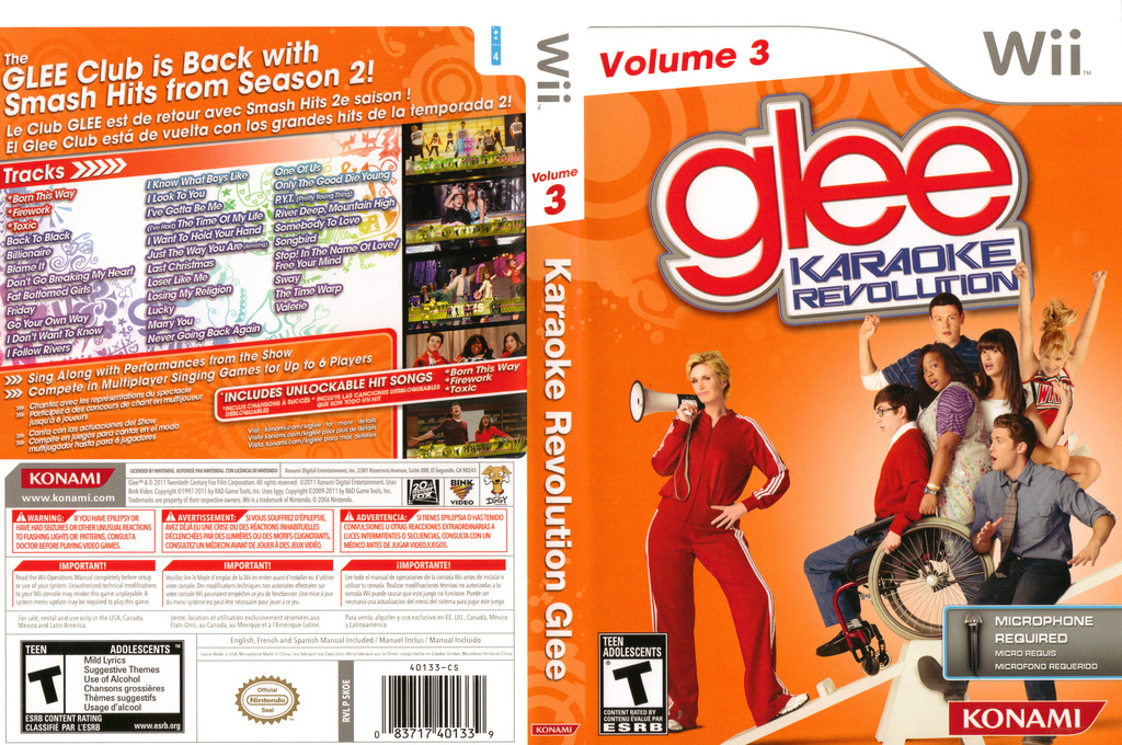 Karaoke Revolution Glee - Volume 3 — box-texture (US)