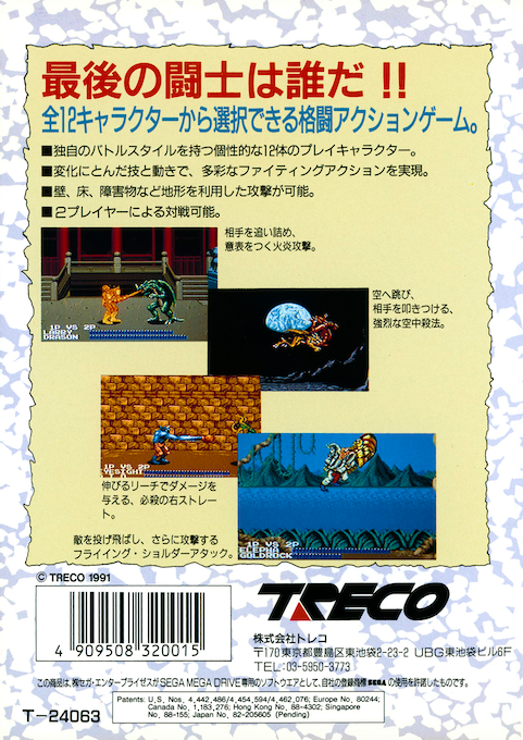 Fighting Masters — box-2D-back (JP)