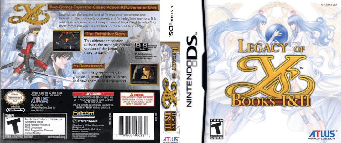 Legacy of Ys - Books I & II — box-texture (US)