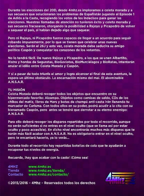Adios A La Casta - Episode 2 — box-2D-back (SP)