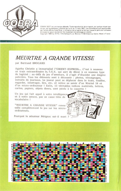 Meurtre A Grande Vitesse — box-2D-back (FR)