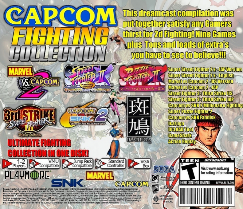 Capcom Fighting Collection — box-2D-back (WOR)