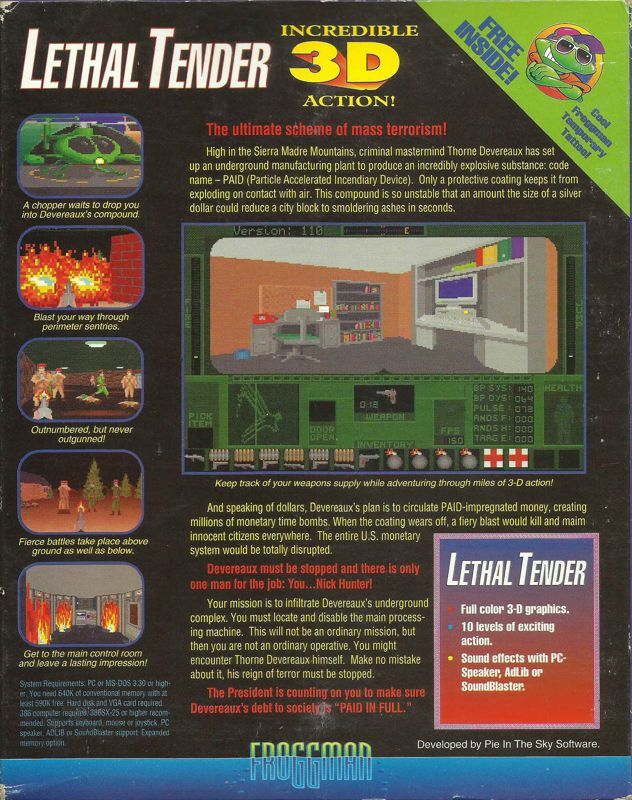 Lethal Tender — box-2D-back (US)