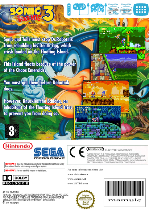 Sonic The Hedgehog 3 — box-2D-back (EU)