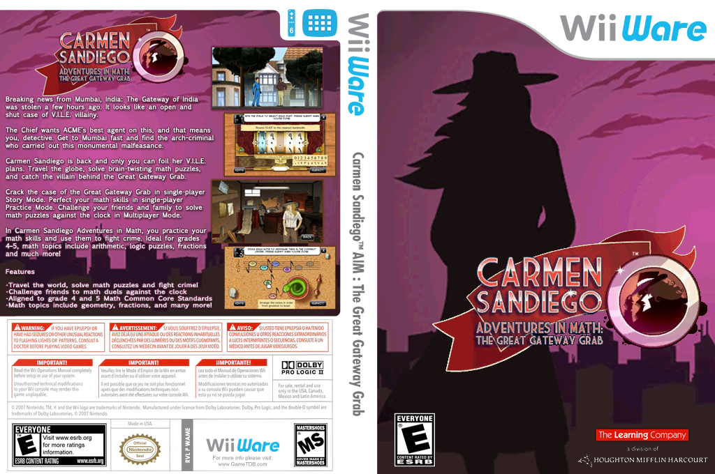 Carmen Sandiego Adventures in Math : The Great Gateway Grab — box-texture (US)