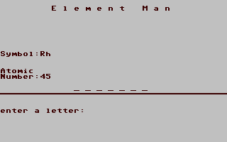 Element Man — ss (WOR)