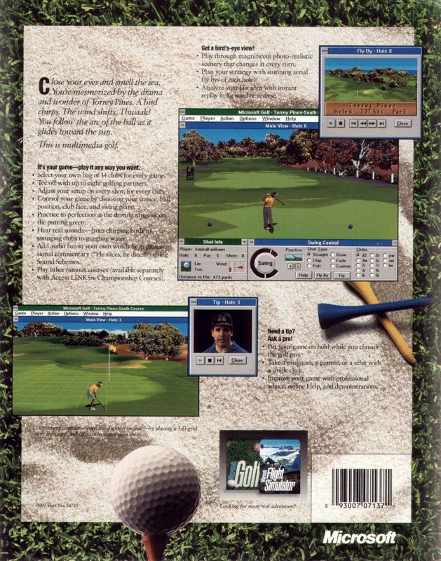 Microsoft Golf 3.0 — box-2D-back (WOR)