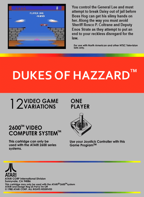 Dukes of Hazzard — box-2D-back (US)