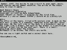 ZxZvm - Aunt Nancy's House - An Interactive Simulation — ss (WOR)