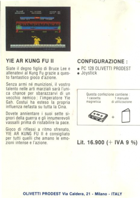 Yie Ar Kung-Fu 2 — box-2D-back (IT)