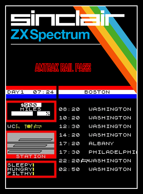 Amtrak Rail Pass box art
