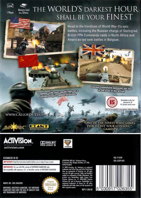 Call of Duty - Finest Hour — box-2D-back (EU)