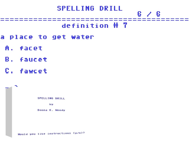 Spelling Drill #009 — mixrbv2 (WOR)