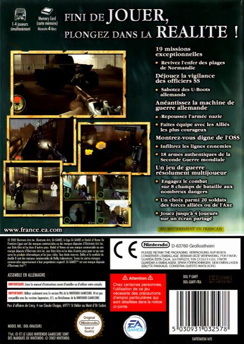 Medal of Honor - En Premiere Ligne — box-2D-back (FR)