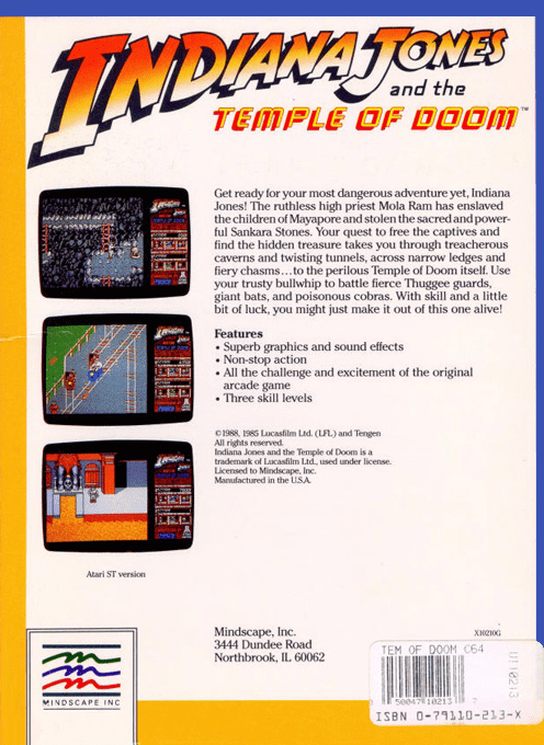 Indiana Jones and the Temple of Doom — box-2D-back (EU)