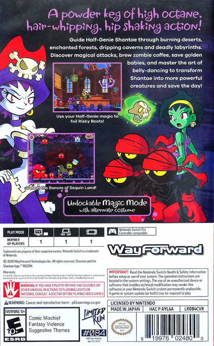 Shantae - Risky's Revenge - Director's Cut — box-2D-back (US)