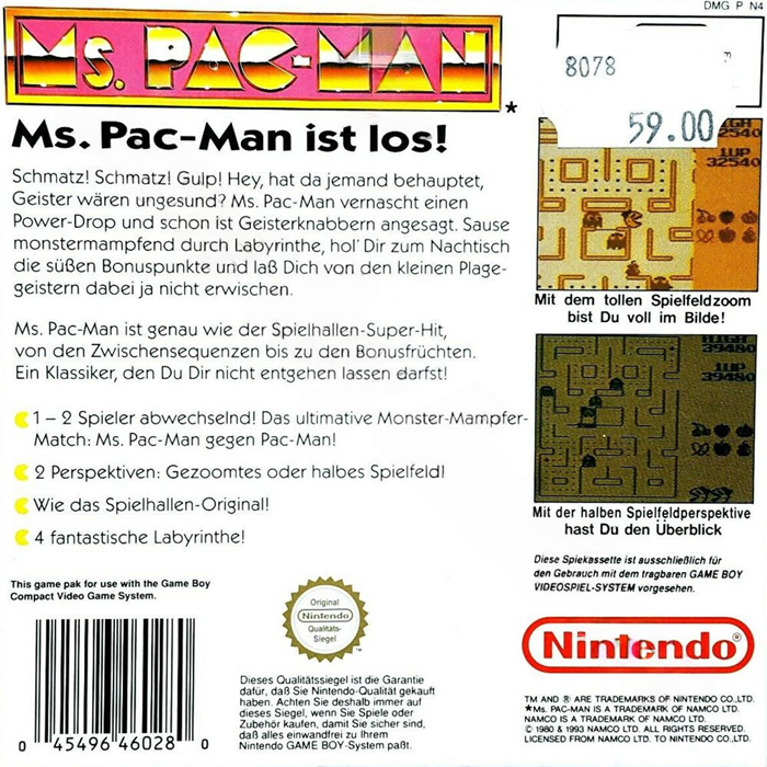 Ms. Pac-man — box-2D-back (DE)
