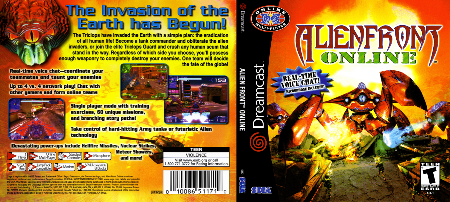Alien Front Online — box-texture (US)