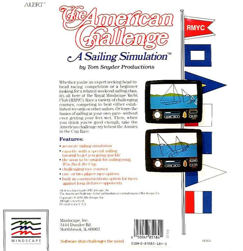 American Challenge - A Sailing Simulation, The — box-2D-back (US)