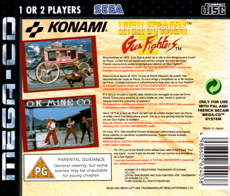 Lethal Enforcers II - Gun Fighters — box-2D-back (EU)