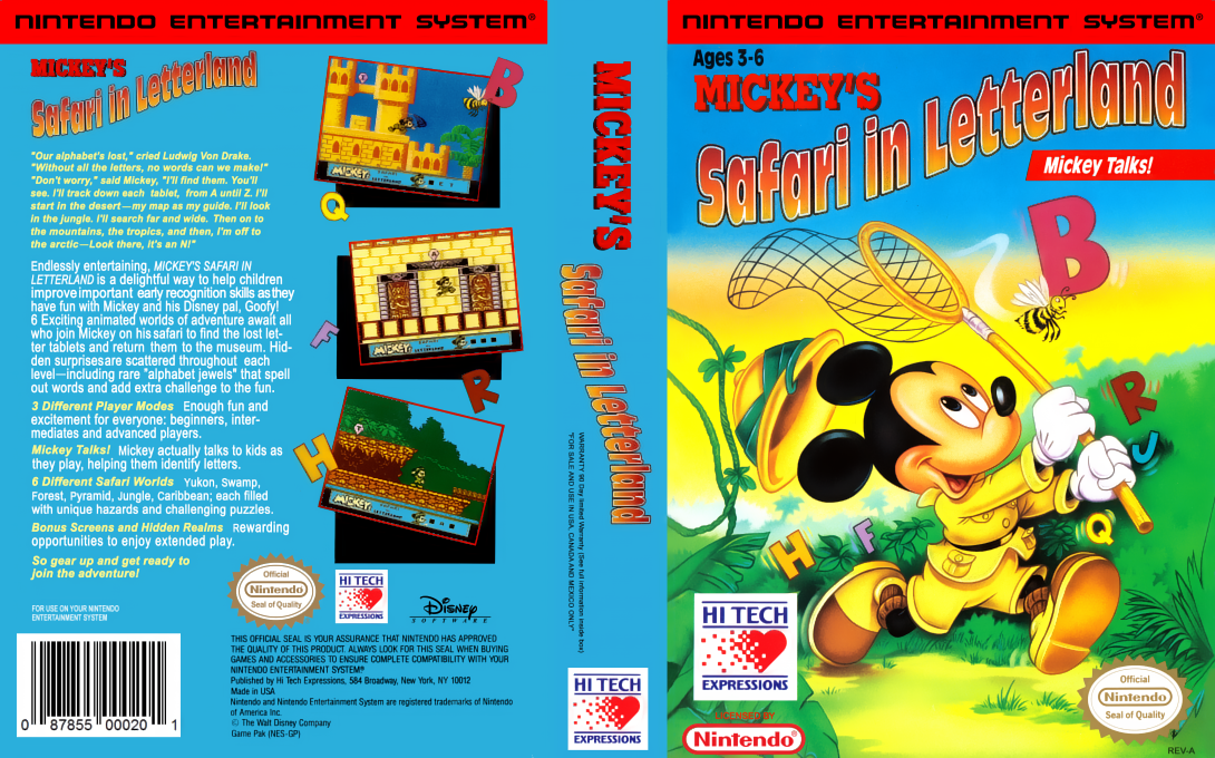 Mickey's Safari in Letterland — box-texture (US)