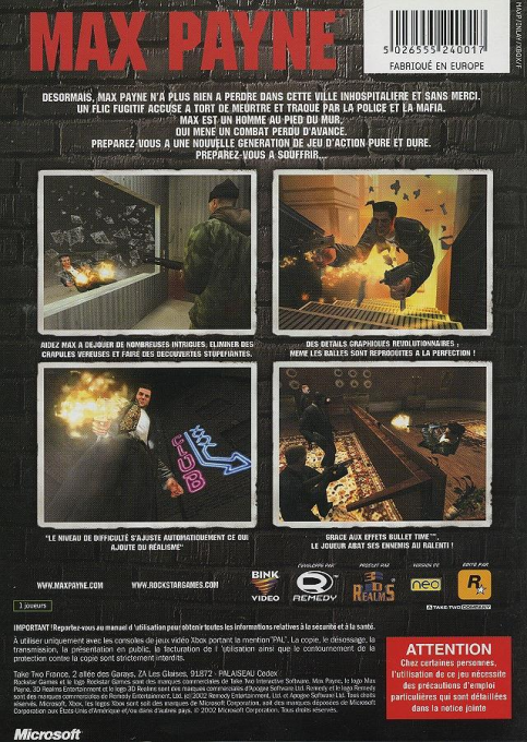 Max Payne — box-2D-back (FR)
