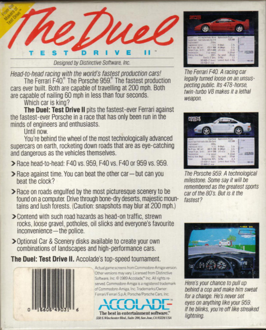 Test Drive II - The Duel — box-2D-back (EU)