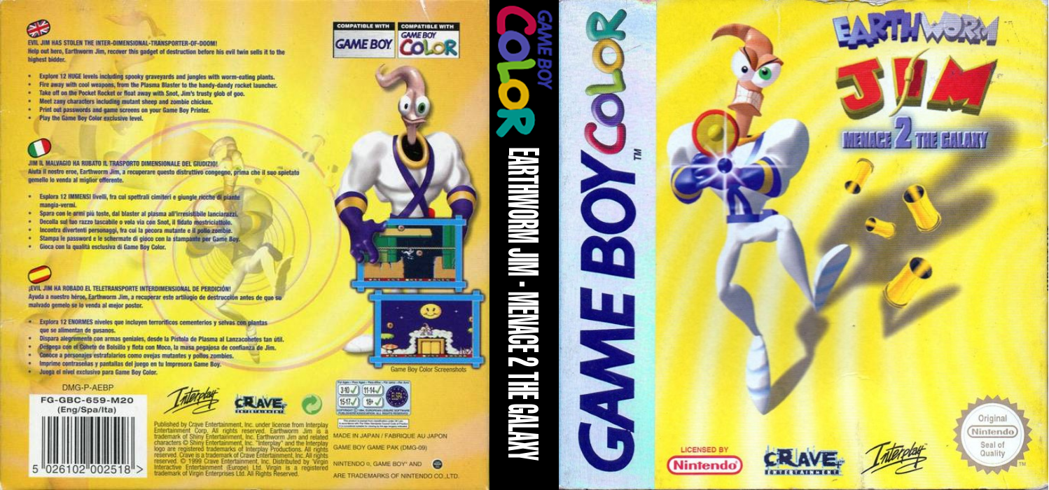 Earthworm Jim : Menace 2 the Galaxy — box-texture (EU)