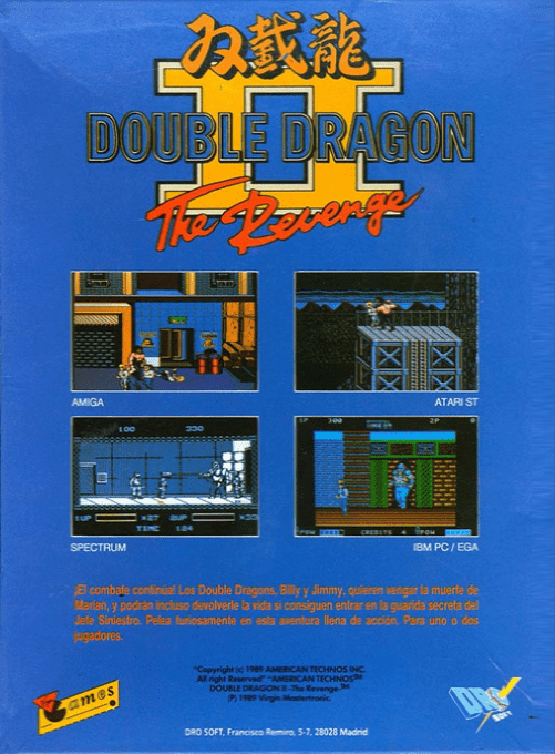 Double Dragon 2 - The Revenge — box-2D-back (SP)
