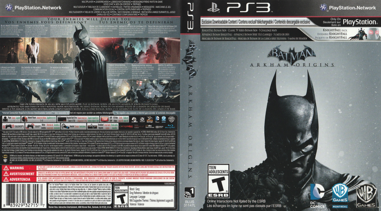 Batman - Arkham Origins — box-texture (US)