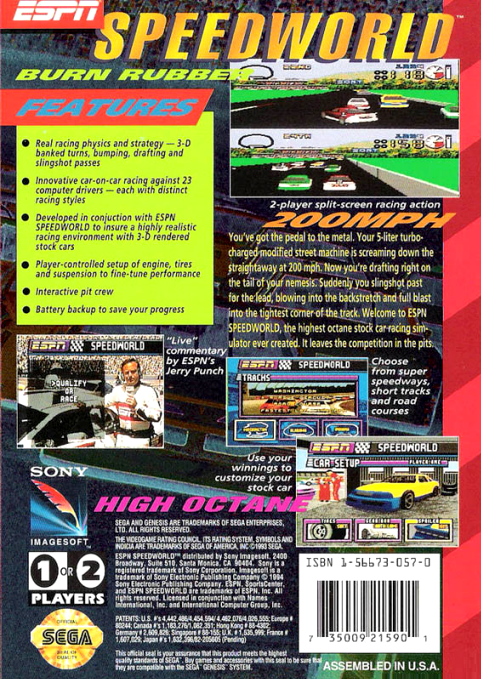 Espn Speedworld — box-2D-back (US)