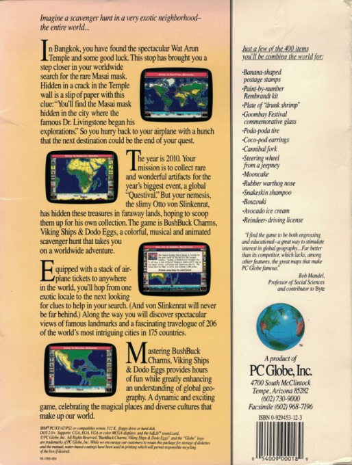 Bush Buck - A global treasure hunt — box-2D-back (US)