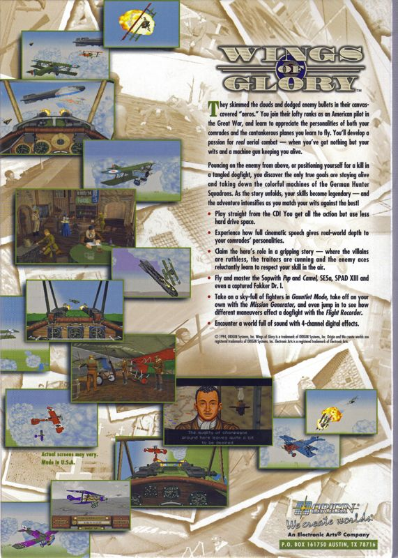 Wings Of Glory — box-2D-back (US)