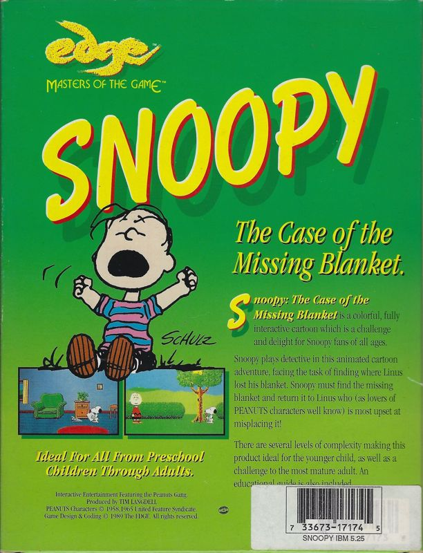Snoopy - The Cool Computer Game — box-2D-back (US)