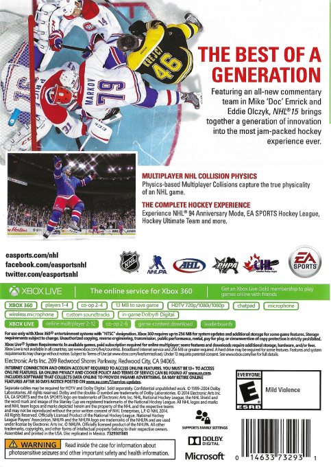 NHL 15 — box-2D-back (US)