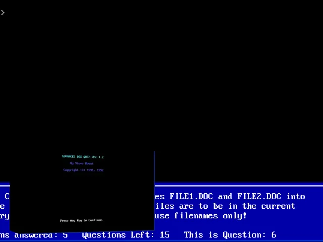 Advanced DOS Quiz — mixrbv2 (WOR)