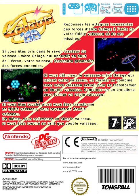 Galaga '90 — box-2D-back (FR)