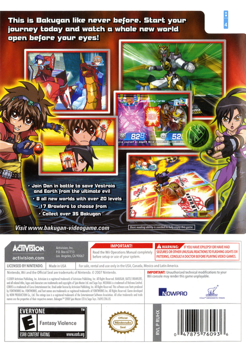 Bakugan - Battle Brawlers - Toys'r'us Edition — box-2D-back (US)