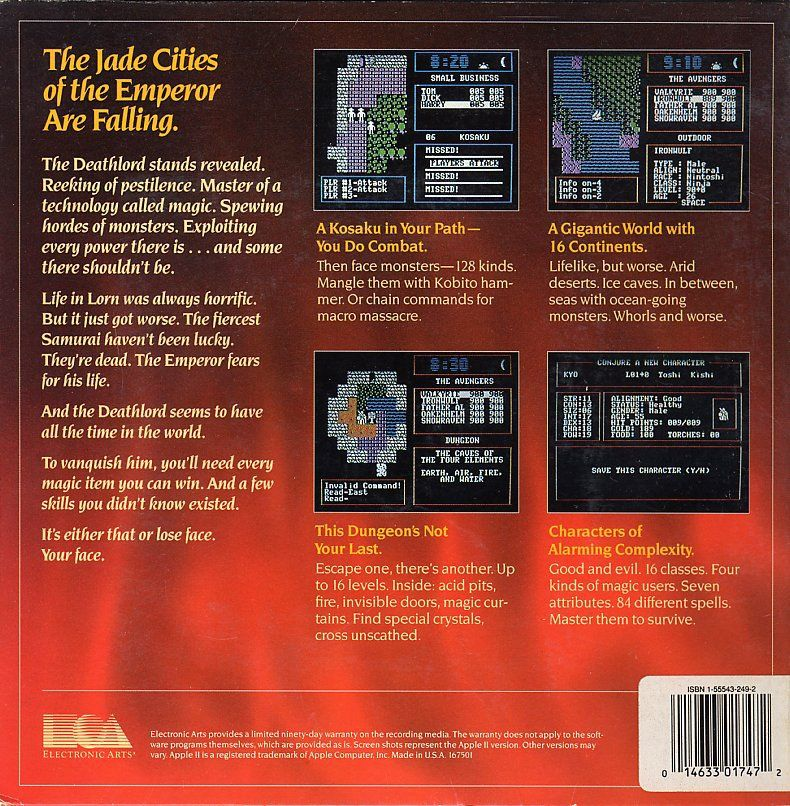 Deathlord — box-2D-back (US)