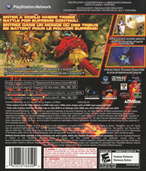 Chaotic - Shadow Warriors — box-2D-back (CA)