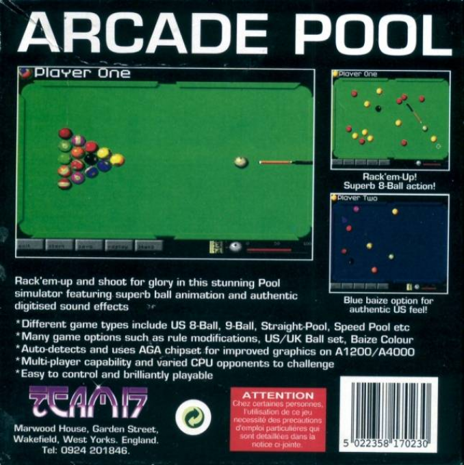 Arcade Pool — box-2D-back (EU)