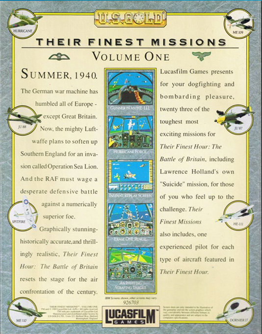 Their Finest Missions - Volume 1 — box-2D-back (EU)