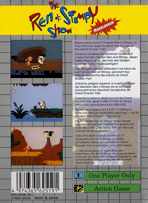 Quest For The Shaven Yak Starring Ren Hoek And Stimpy — box-2D-back (EU)