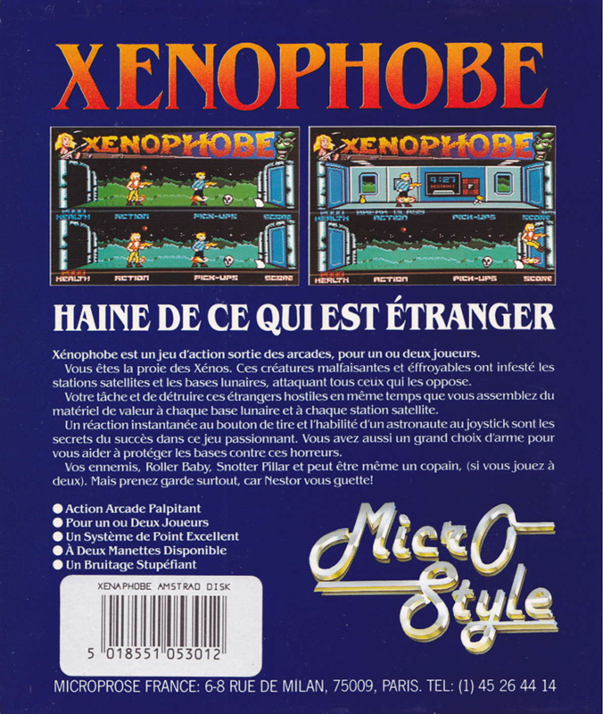Xenophobe — box-2D-back (FR)