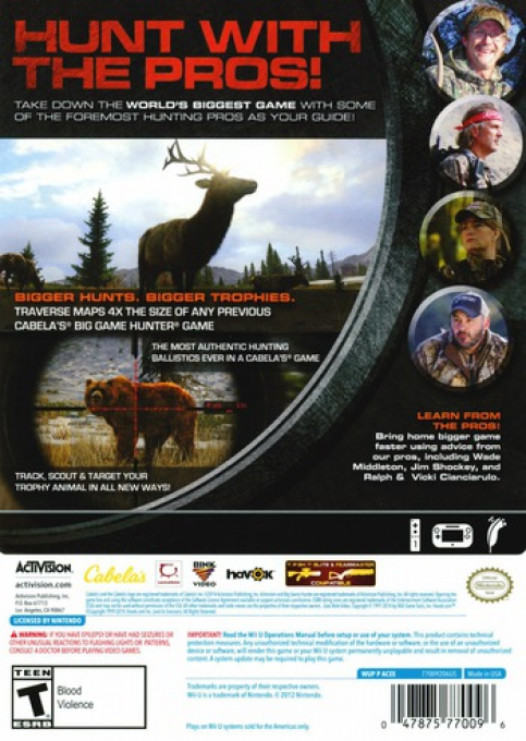 Cabela's Big Game Hunter - Pro Hunts — box-2D-back (US)